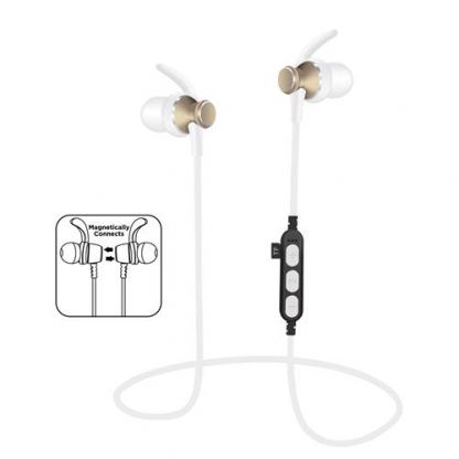Platinet In-Ear Sport Bluetooth 4.2 + MicroSD Earphones PM1060G - безжични спортни блутут слушалки за мобилни устройства (златист)