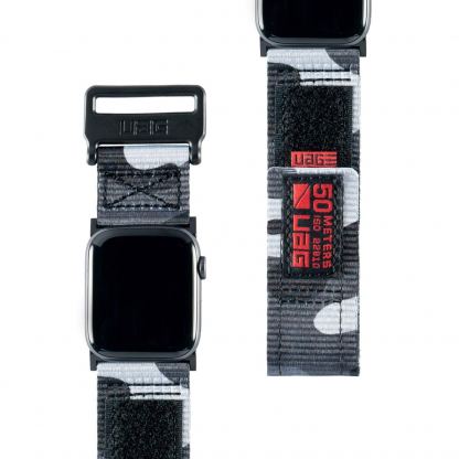 Urban Armor Gear Active Watch Strap - изключително здрава текстилна каишка за Apple Watch 42мм, 44мм (сив)