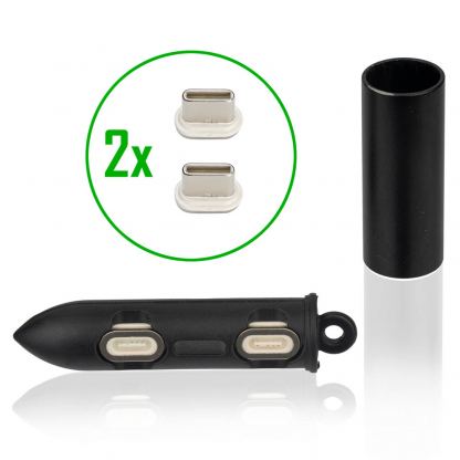 4smarts 2x USB-C Magnet Connector Set Storage Box for GRAVITYCord 2.0 - магнитен органайзер с USB-C магнитни конектори (черен)