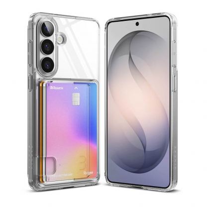 Хибриден удароустойчив кейс с джоб за кредитна карта за Samsung Galaxy S26 - Ringke Fusion Card Case (прозрачен)