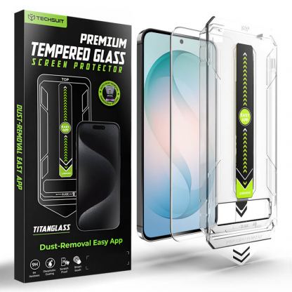 Стъклено защитно покритие за дисплея на Samsung Galaxy S26 Plus (2 броя) - Techsuit TitanGlass CrystalHD Tempered Glass (прозрачен)