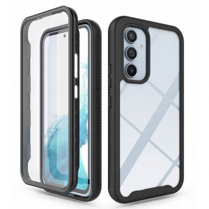 Удароустойчив хибриден кейс с вграден протектор за дисплея за Samsung Galaxy A54 5G - Tech-protect Defense 360 Protective Hybrid Case (черен)