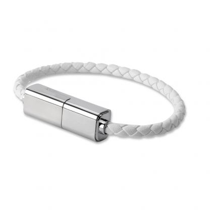 4smarts USB-C Charging Wristband - кабел тип гривна за устройства с USB-C (бял) (размер S)