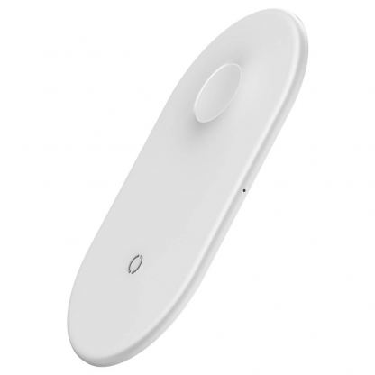 Baseus Smart 2 in 1 Wireless Charger - поставка (пад) с технология за безжично зареждане за Qi съвместими устройства и зареждане на Apple Watch (бял) 