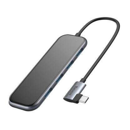 Baseus USB-C Mirror Series Hub CAHUB-EZ0G - мултифункционален хъб за свързване на допълнителна периферия за устройства с USB-C (тъмносив)