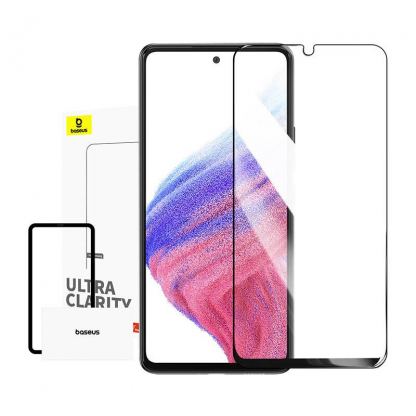 Калено стъклено защитно покритие за дисплея на Samsung Galaxy A53 - Baseus Diamond Tempered Glass Film (0.30mm) (черен-прозрачен)