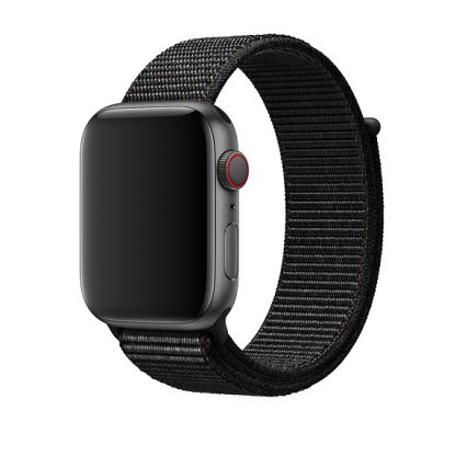 Apple Black Sport Loop Large - оригинална текстилна каишка за Apple Watch 42мм, 44мм (черен)
