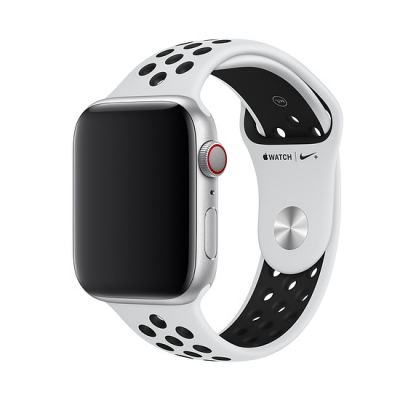 Apple Watch Nike+ Sport Band - оригинална силиконова каишка за Apple Watch 42мм, 44мм (бял-черен)