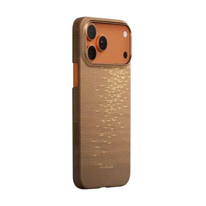 Кевларен кейс с MagSafe за iPhone 17 Pro - Pitaka Glints of Gold Edge Ultra Slim Aramid Fiber Case