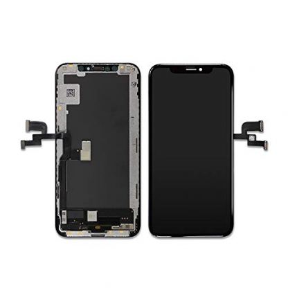 OEM iPhone XS Max OLED Display Unit - резервен дисплей за iPhone XS Max (пълен комплект) - тъмносив