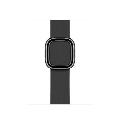 Apple Modern Buckle Band Medium - оригинална кожена каишка за Apple Watch 38мм, 40мм (черен)