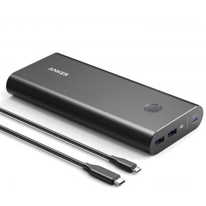 Anker PowerCore+ 26800 mAh USB-C PD - преносима външна батерия с 1 x USB-C порт и 2 USB изхода за зареждане на мобилни устройства (черен)