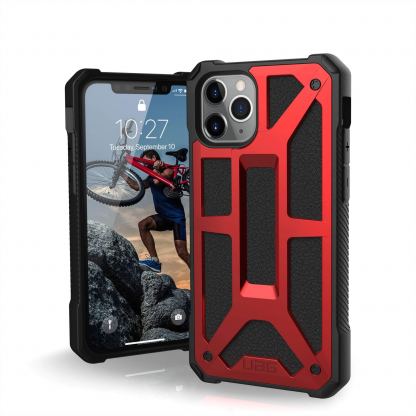 Urban Armor Gear Monarch Case - удароустойчив хибриден кейс за iPhone 11 Pro (червен)