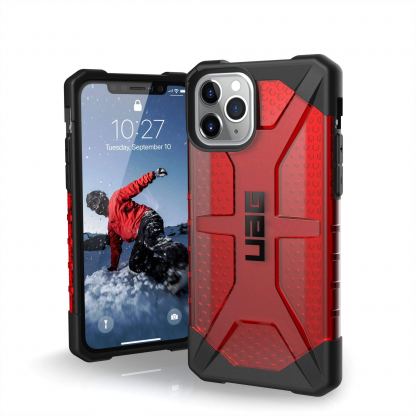 Urban Armor Gear Plasma - удароустойчив хибриден кейс за iPhone 11 Pro (червен)