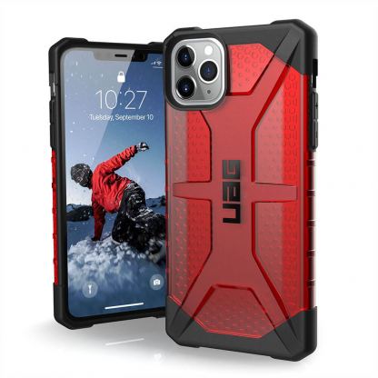 Urban Armor Gear Plasma - удароустойчив хибриден кейс за iPhone 11 Pro Max (червен)