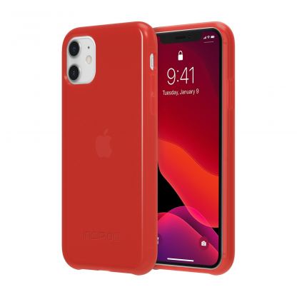 Incipio NGP Pure Case - удароустойчив силиконов (TPU) калъф за iPhone 11 (червен)