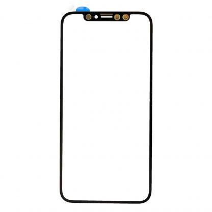OEM iPhone XS Max Glass Lens Screen and Frame Cold Pressed - външно стъкло с рамка и лещи за камерата за iPhone XS Max (черен)