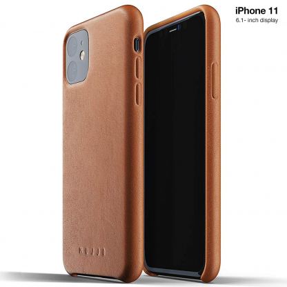 Mujjo Full Leather Case - кожен (естествена кожа) кейс за iPhone 11 (кафяв)