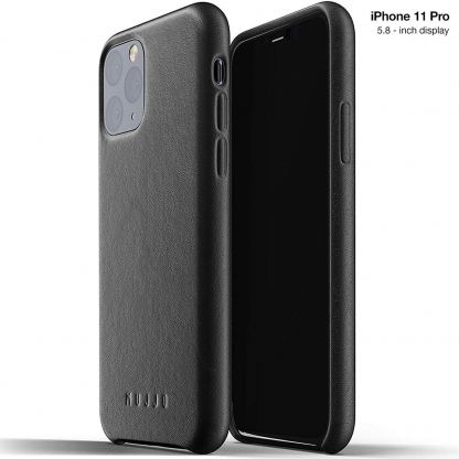 Mujjo Full Leather Case - кожен (естествена кожа) кейс за iPhone 11 Pro (черен)