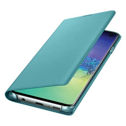 Samsung LED View Cover EF-NG973PGE - оригинален калъф през който виждате информация от дисплея за Samsung Galaxy S10 (зелен)