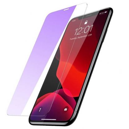 Baseus Anti-bluelight Tempered Glass Film (0.30mm) - калено стъклено защитно покритие за дисплея на iPhone 11 Pro, iPhone XS, iPhone X (прозрачен) (2 броя)