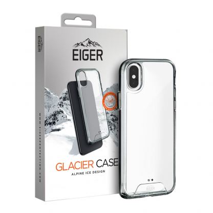 Eiger Glacier Case - удароустойчив хибриден кейс за iPhone XS Max (прозрачен)