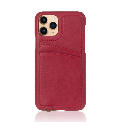Torrii Koala Case - кожен кейс с джоб за карти за iPhone 11 Pro (червен)