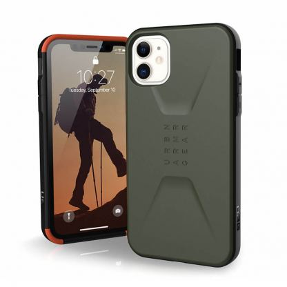 Urban Armor Gear Civilian - удароустойчив хибриден кейс за iPhone 11 (зелен)