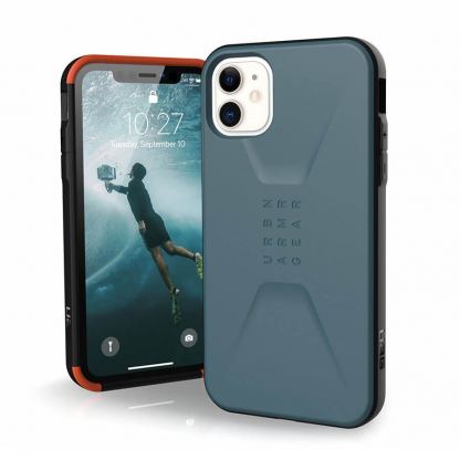 Urban Armor Gear Civilian - удароустойчив хибриден кейс за iPhone 11 (син)