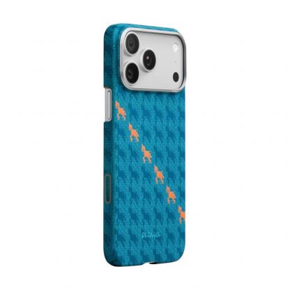 Кевларен кейс с MagSafe за iPhone 17 Pro - Pitaka Happiness Rides Indigo Edge Ultra Slim Aramid Fiber Case