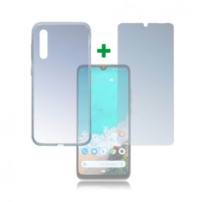 4smarts 360° Protection Set - тънък силиконов кейс и стъклено защитно покритие за дисплея на Xiaomi Mi A3 (прозрачен)