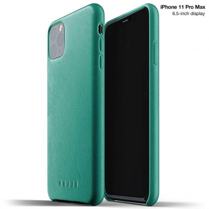 Mujjo Leather Wallet Case - кожен (естествена кожа) кейс с джоб за кредитна карта за iPhone 11 Pro (зелен)