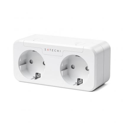 Satechi Dual Smart Outlet - Wi-Fi безжичен контакт с две гнезда, съвместим с Apple HomeKit