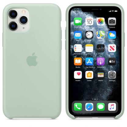 Apple Silicone Case - оригинален силиконов кейс за iPhone 11 Pro (зелен)