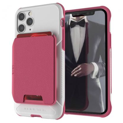 Ghostek Exec 4 Case - удароустойчив кейс с отделение за карти за iPhone 11 Pro Max (розов)