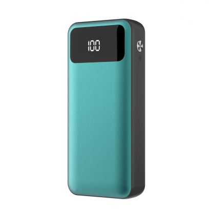 Platinet Power Bank 10000 mAh Polymer LCD - външна батерия с 2 USB изходa за таблети и смартфони (зелен)