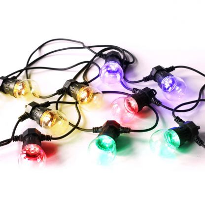 Platinet Outdoor LED Transparent Multicolor Light 10 Bulbs IP44 Power Supply - външно LED осветление с цветна светлина