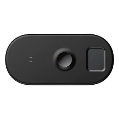 Baseus 3in1 Wireless Charger - тройна поставка (пад) с Fast Charge технология за безжично зареждане за Qi съвместими устройства, Apple Watch и Apple Airpods (черен)