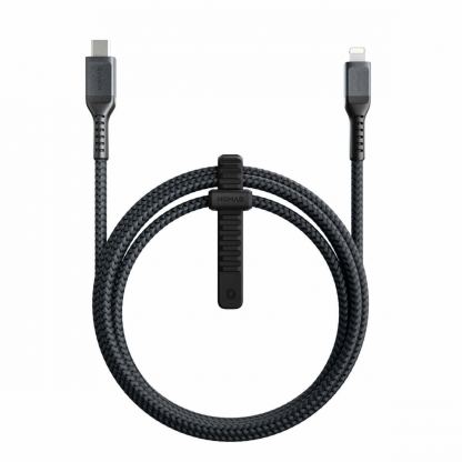 Nomad Rugged USB-C to Lightning Cable - здрав кабел с въжена оплетка за устройства с Lightning порт (150 см) (черен)