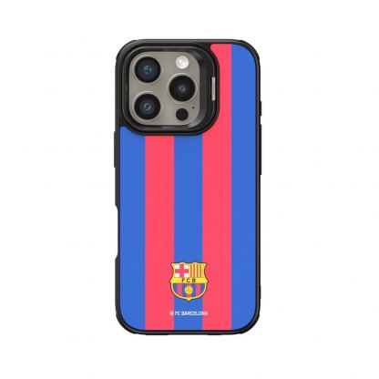 Хибриден удароустойчив кейс с MagSafe за iPhone 16 Pro Max - FC Barcelona Official Magnetic Hybrid Case (червен-син)