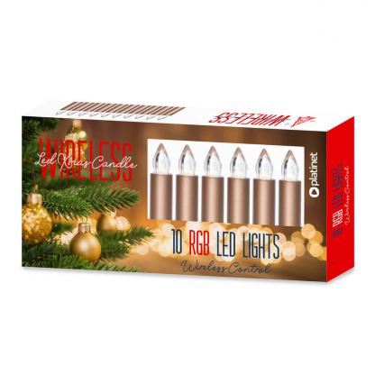 Platinet Mini LED Candle 10 Bulbs Battery - LED лампички, захранвани от AAA батерии и с дистанционно управление
