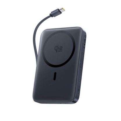 Външна батерия с вграден USB-C кабел, USB-C порт и Qi2 безжично зареждане - Baseus PicoGo AM61 Qi2.2 Power Bank 10000 mAh 45W (черен)