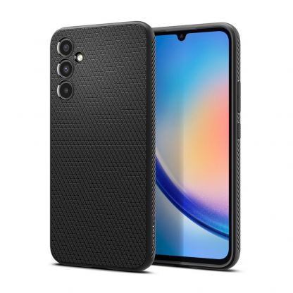 Силиконов (TPU) калъф с висока степен на защита за Samsung Galaxy A34 5G (черен-мат)  - Spigen Liquid Air Case