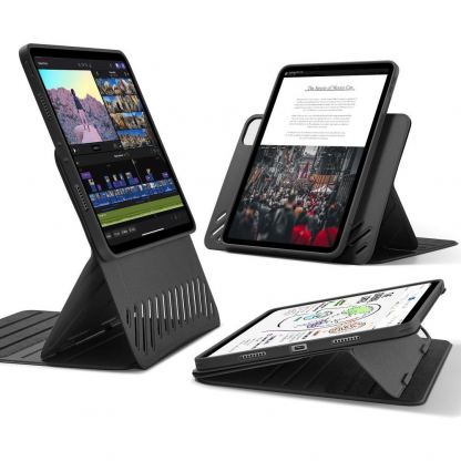 Полиуретанов калъф с отделящ се кейс и поставка за iPad Pro 11 (2024) - ESR Shift Magnetic Hybrid Case 360 (черен)