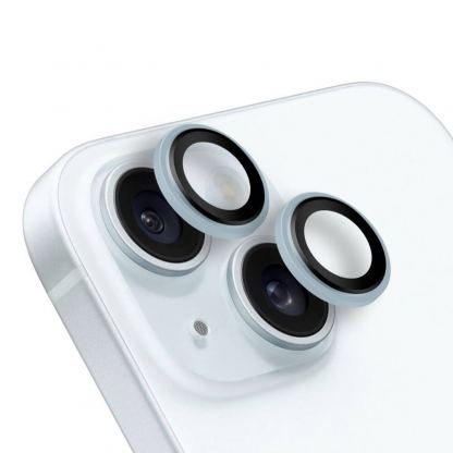 Предпазни стъклени лещи за камерата на iPhone 15, iPhone 15 Plus - OBALME Tempered Glass Camera Lens Protector (син)