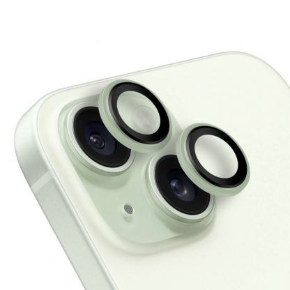 Предпазни стъклени лещи за камерата на iPhone 15, iPhone 15 Plus - OBALME Tempered Glass Camera Lens Protector (зелен)