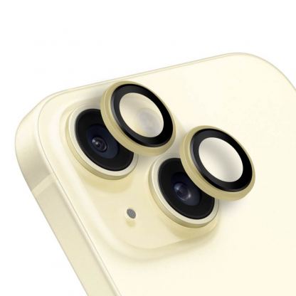 Предпазни стъклени лещи за камерата на iPhone 15, iPhone 15 Plus - OBALME Tempered Glass Camera Lens Protector (жълт)