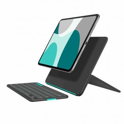 Безжична клавиатура, кейс и поставка за iPad Pro 11 (2025), iPad Pro 11 (2024), iPad Air 11 (2025), iPad Air 11 (2024), iPad Air 5 - Logitech Flip Folio Keyboard Case US (тъмносив)