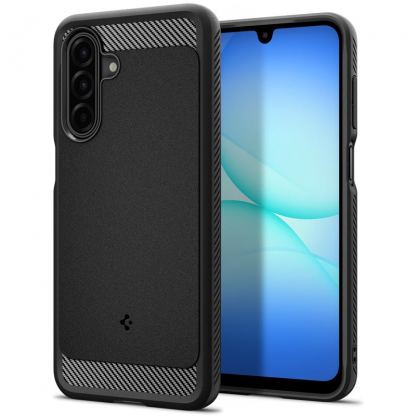 Тънък качествен силиконов (TPU) калъф за Samsung Galaxy A17, A17 5G - Spigen Rugged Armor Case (черен)