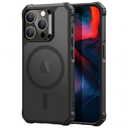 Хибриден удароустойчив кейс с MagSafe за iPhone 15 Pro - ESR Air Armor HaloLock MagSafe Case (черен-мат)